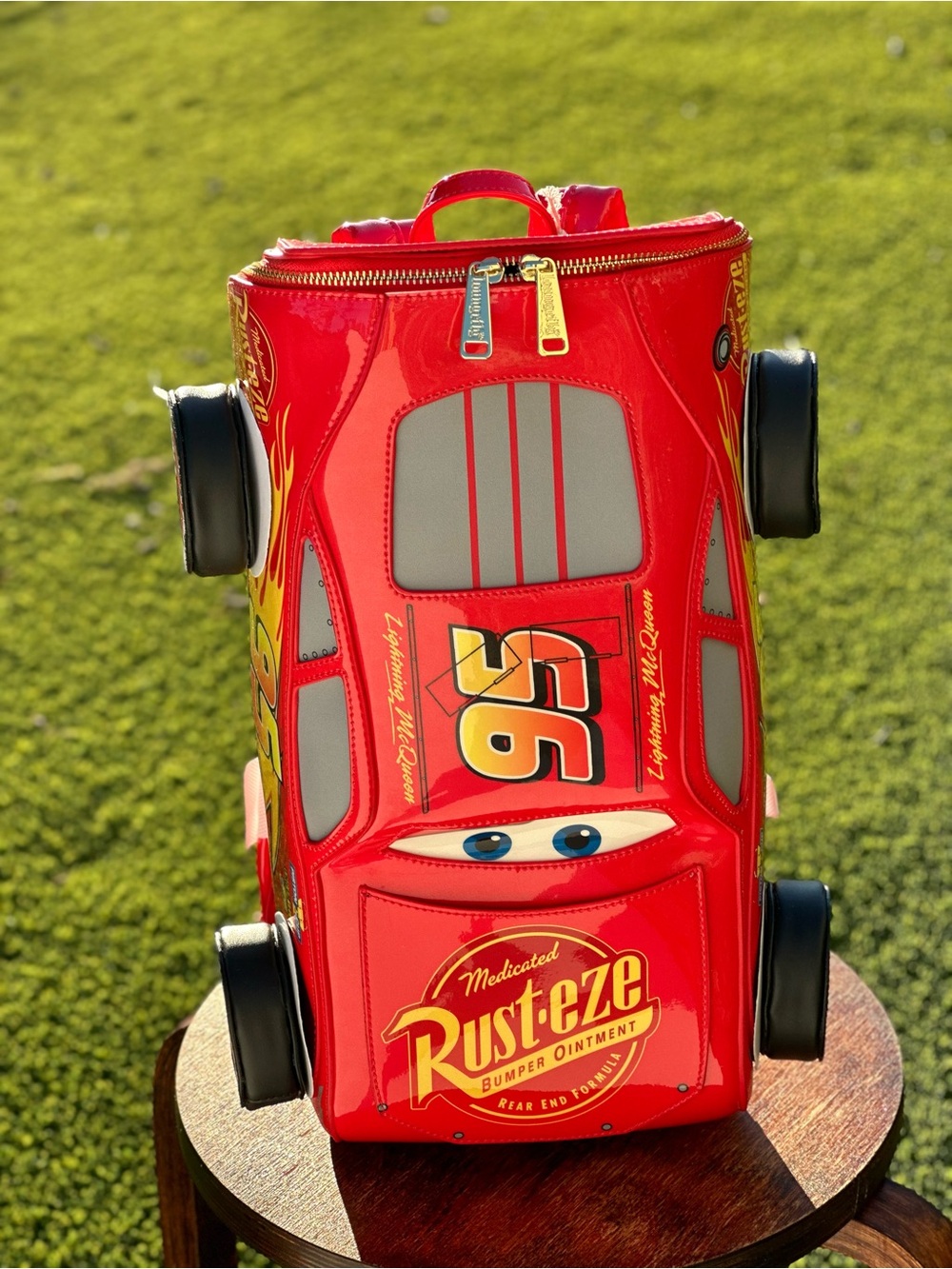 Loungefly Disney Pixar Lightning McQueen 95 Car Figural Backpack - NWT